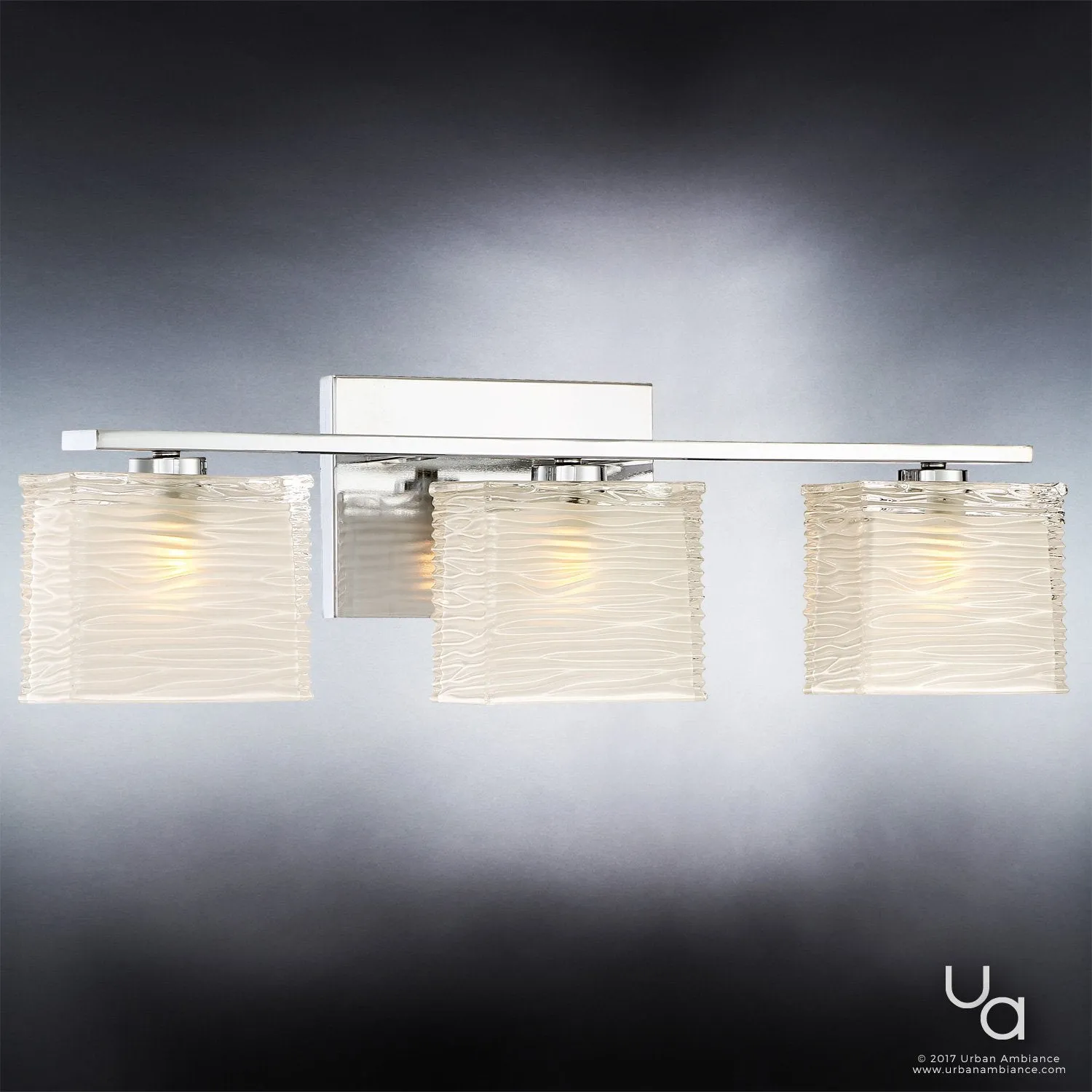 UQL2723 Modern Bathroom Light, 6.75"H x 22.5"W, Polished Chrome Finish, San Diego Collection