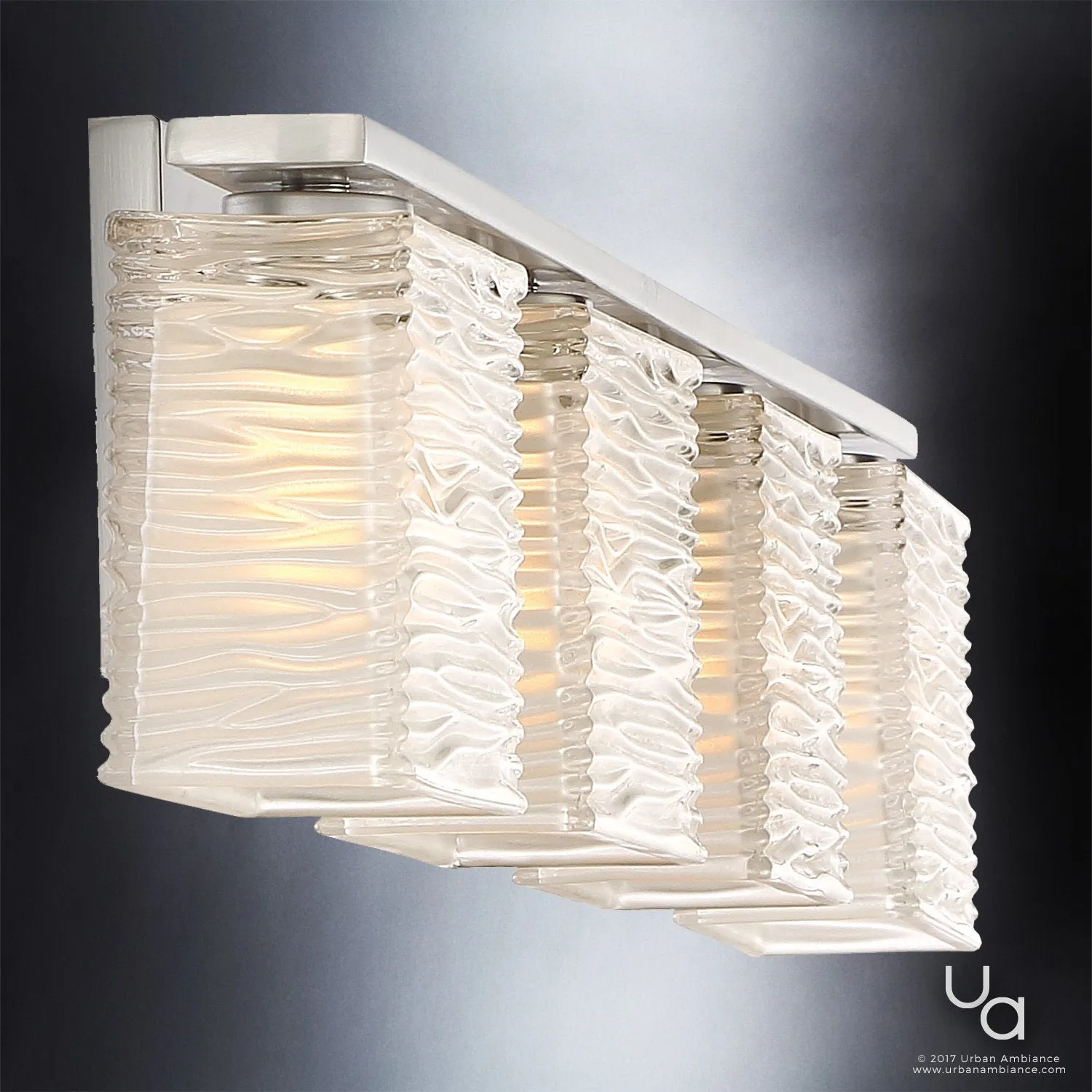 UQL2724 Modern Bathroom Light, 6.75"H x 32"W, Brushed Nickel Finish, San Diego Collection