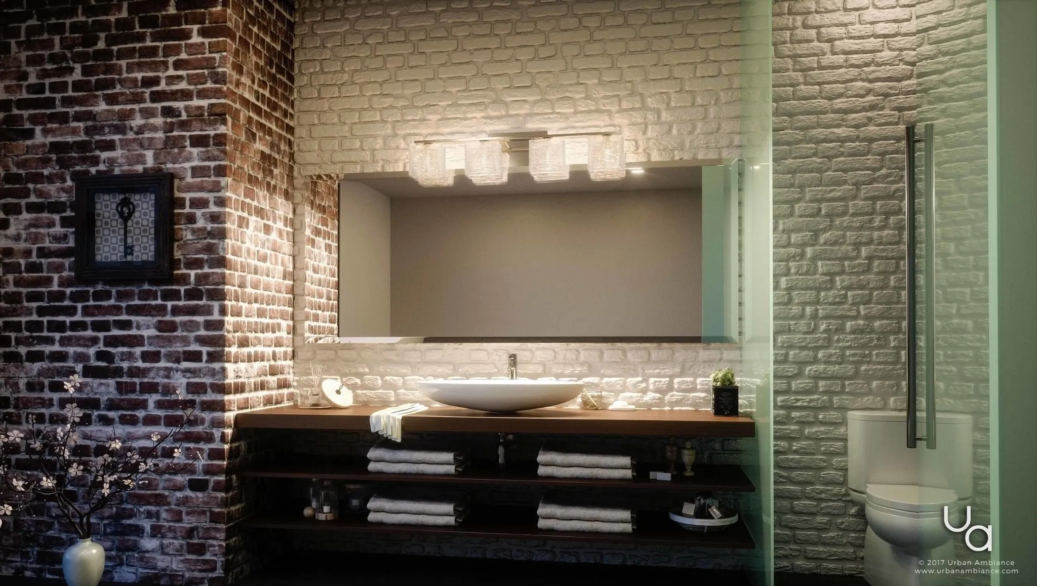 UQL2724 Modern Bathroom Light, 6.75"H x 32"W, Brushed Nickel Finish, San Diego Collection