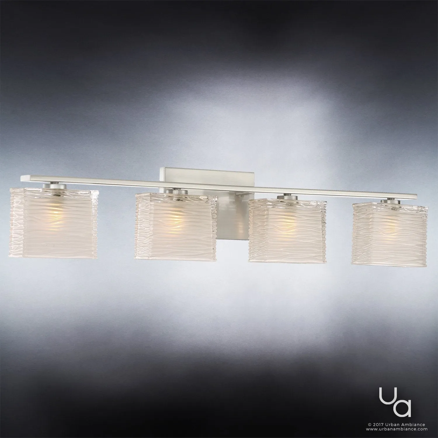 UQL2724 Modern Bathroom Light, 6.75"H x 32"W, Brushed Nickel Finish, San Diego Collection