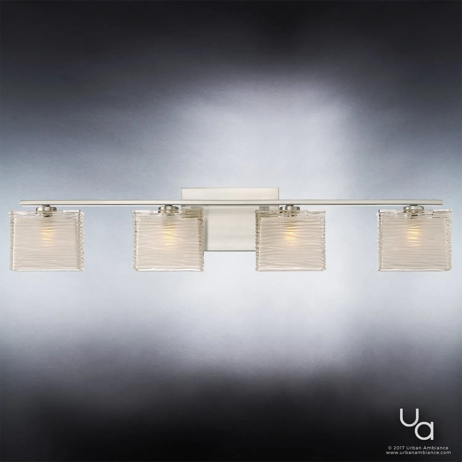 UQL2724 Modern Bathroom Light, 6.75"H x 32"W, Brushed Nickel Finish, San Diego Collection