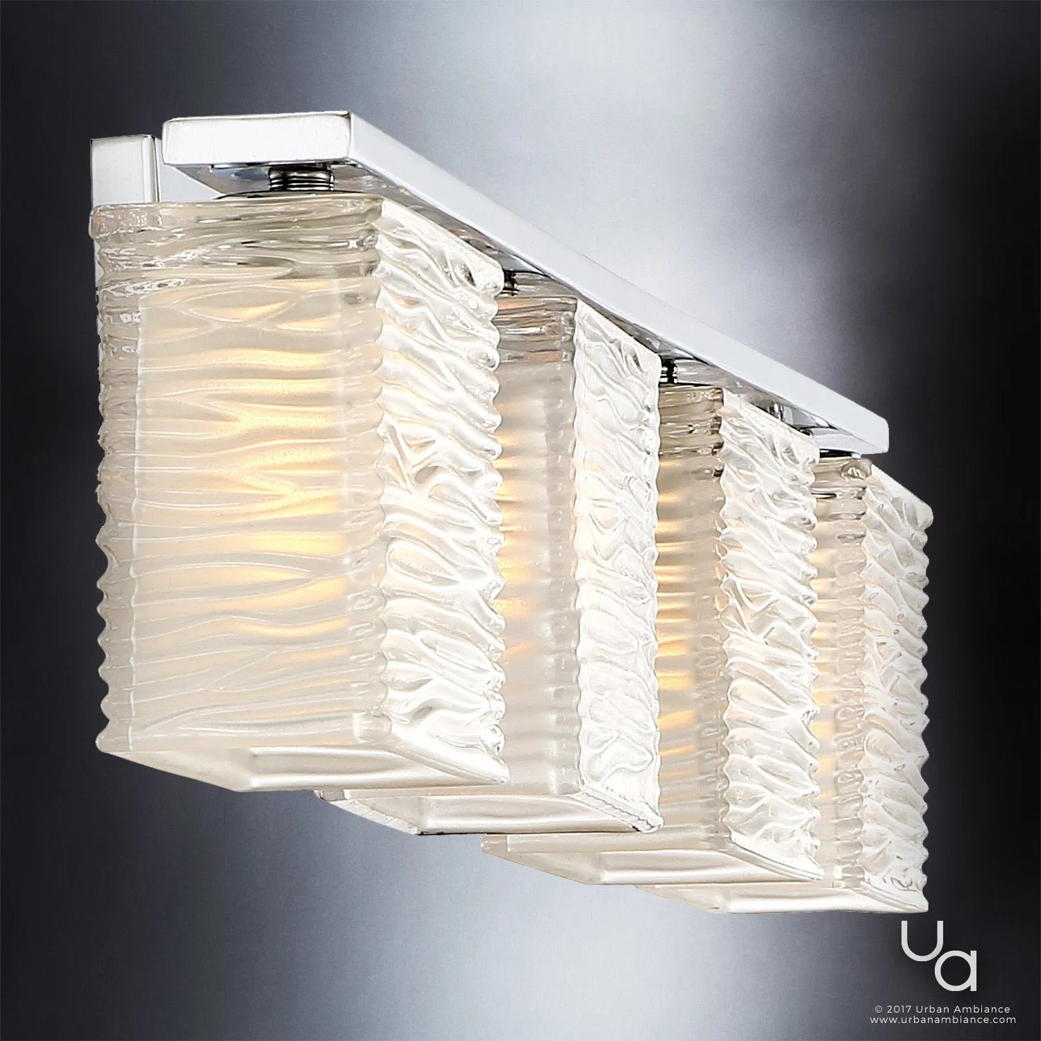 UQL2725 Modern Bathroom Light, 6.75"H x 32"W, Polished Chrome Finish, San Diego Collection