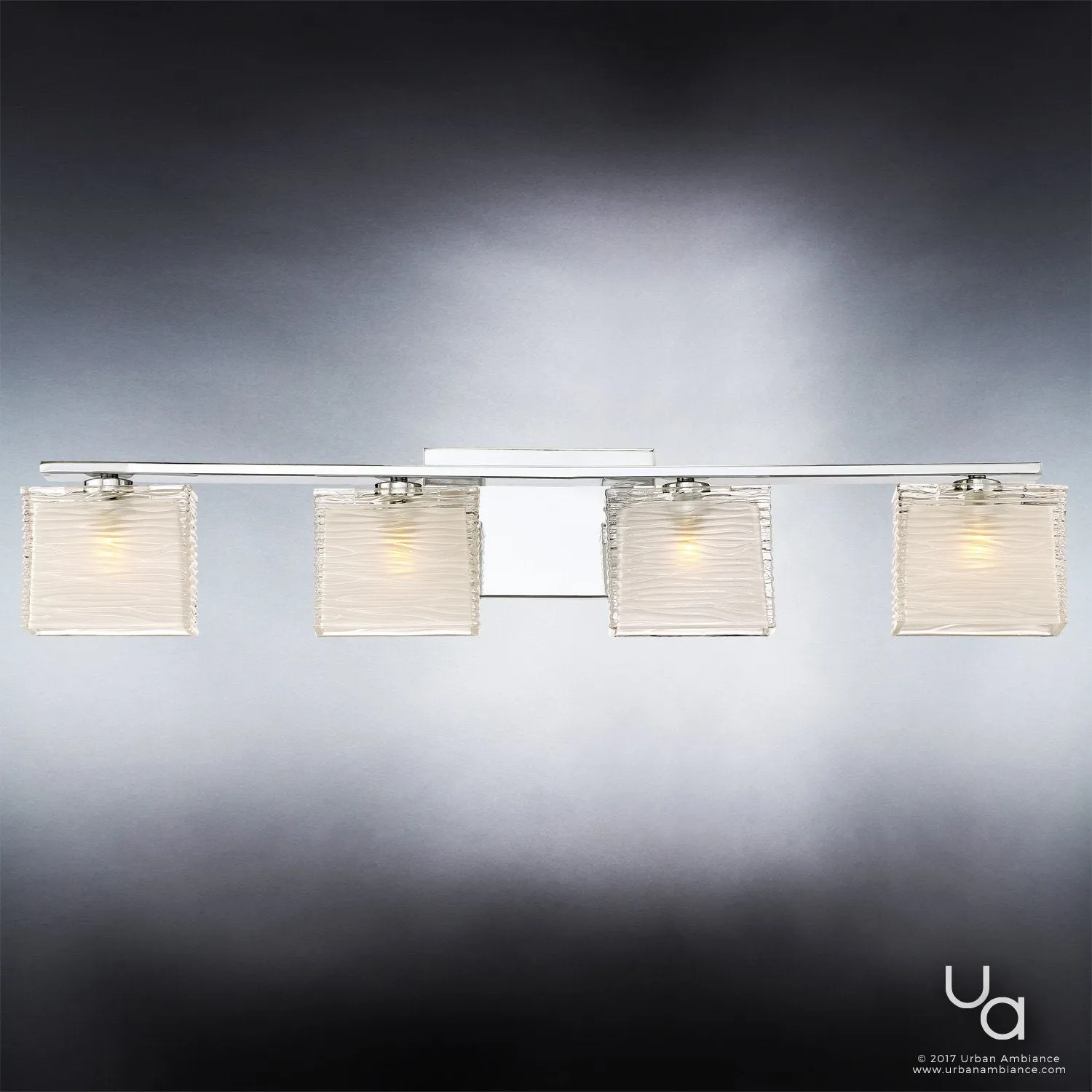 UQL2725 Modern Bathroom Light, 6.75"H x 32"W, Polished Chrome Finish, San Diego Collection