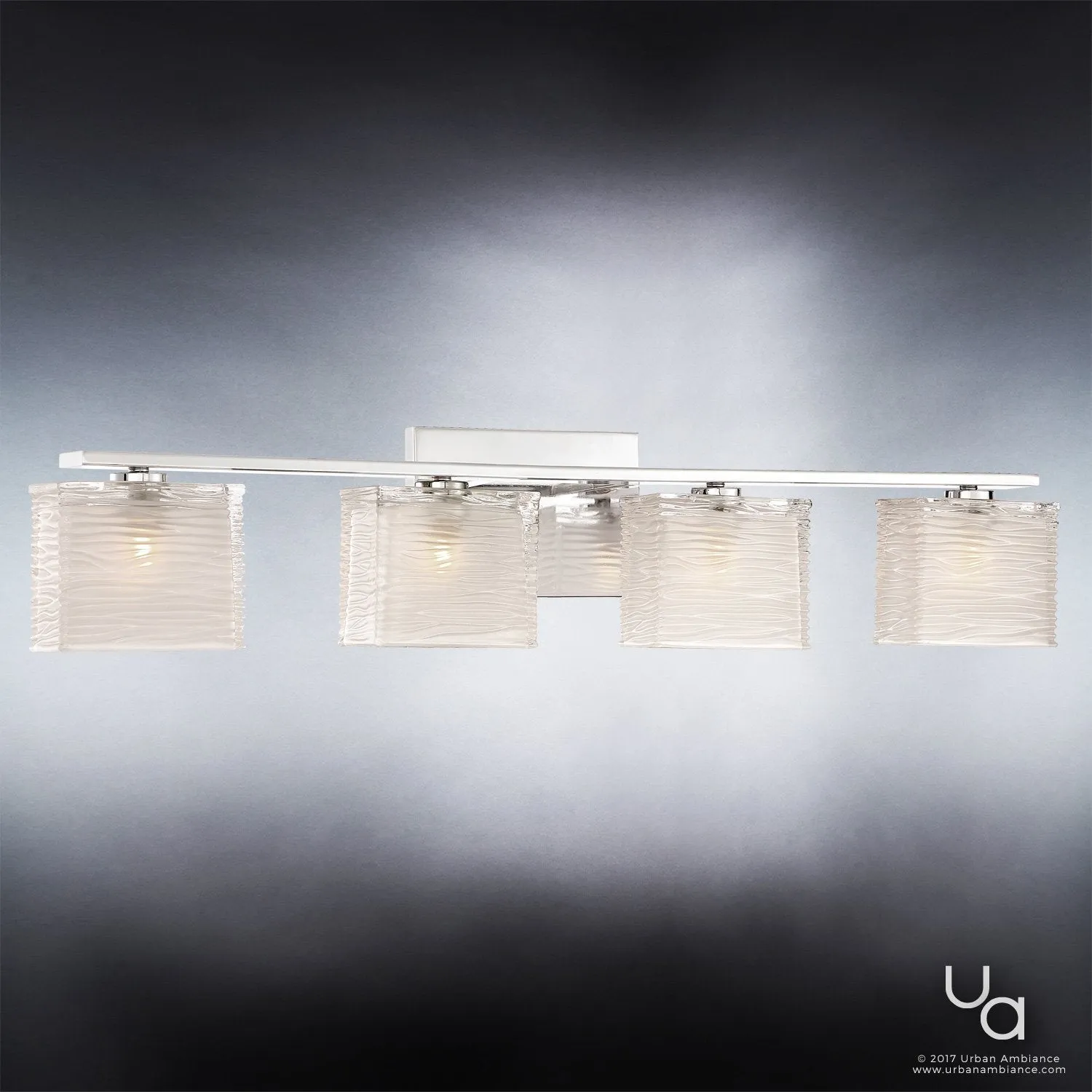 UQL2725 Modern Bathroom Light, 6.75"H x 32"W, Polished Chrome Finish, San Diego Collection