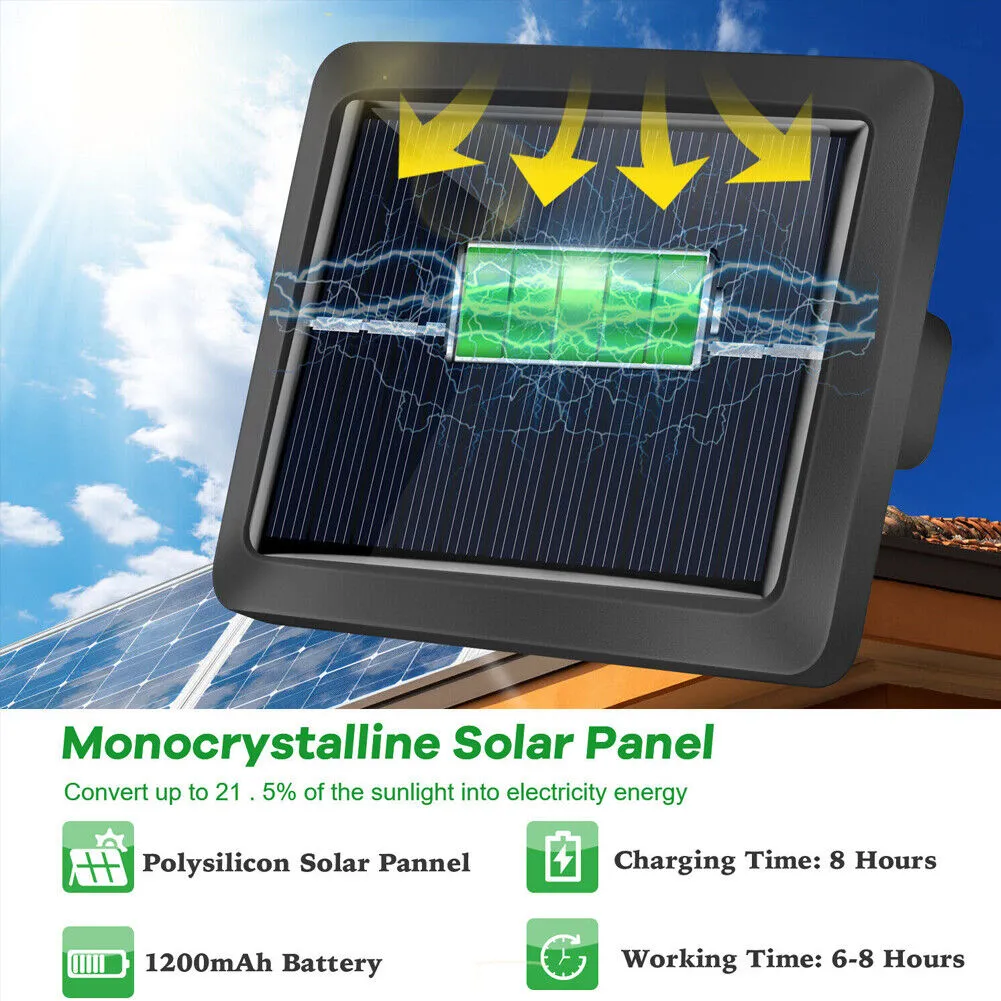 US 1~2Pcs LED Solar Light Garage Backyard Wall Outdoor Motion Sensor with Remote