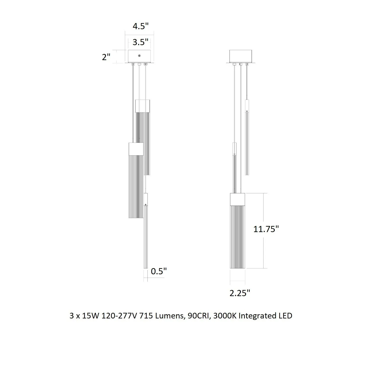 V Panels Multi-Light LED Pendant Light