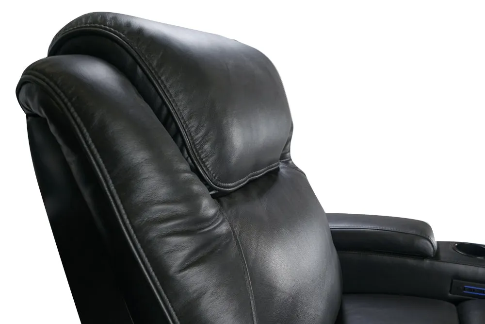 Valencia Oslo Modern Home Theater Seating Row of 2, Midnight Black