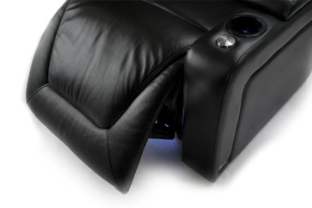 Valencia Oslo Modern Home Theater Seating Row of 2, Midnight Black