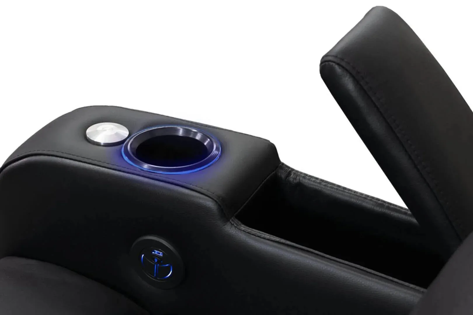 Valencia Verona Leather Home Theater Seating Row of 5, Black