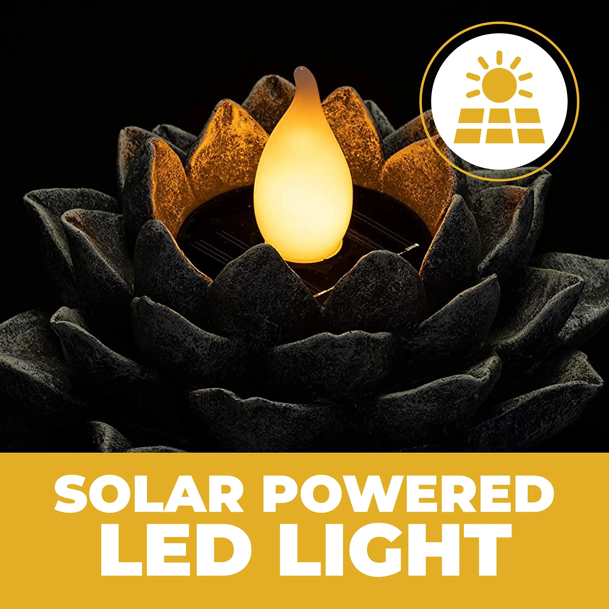 Vp Home Lotus Flower Solar Powered Led Outdoor Decor Garden Light