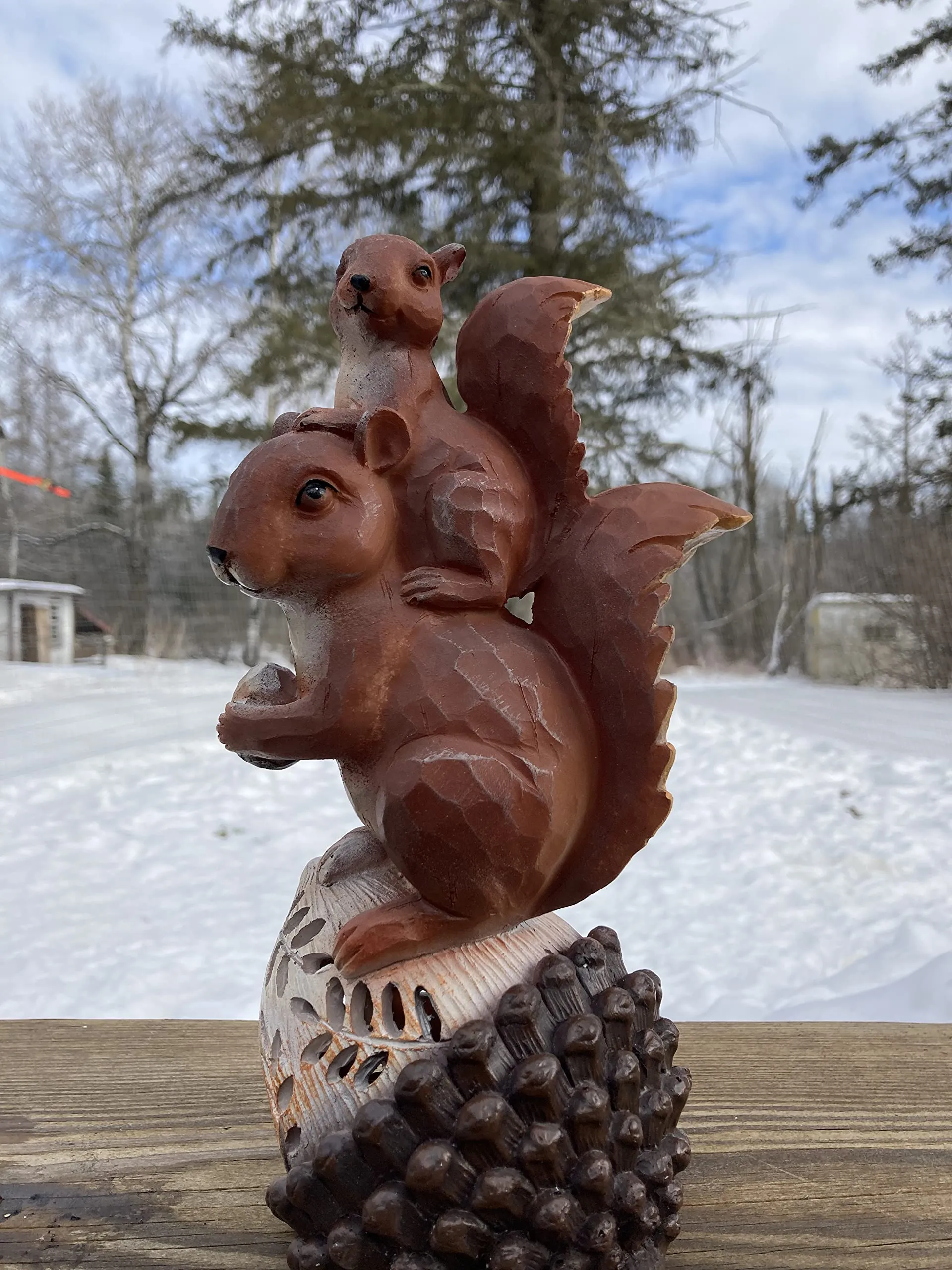 Vp Home Mom And Baby Squirrel Solar Powered Led Outdoor Decor Garden Light
