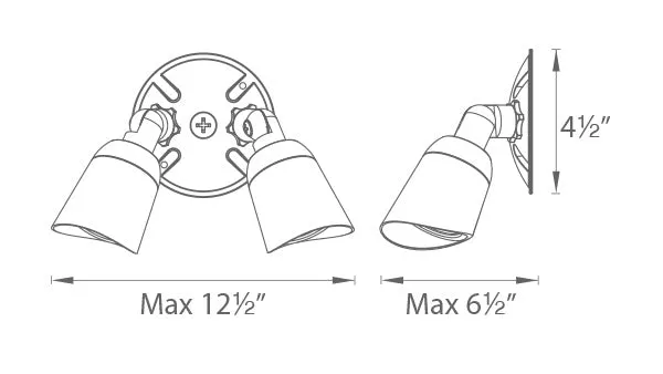WAC Endurance Double Spot Wallpack Luminaire 120V 3000K  Architectural White WP-LED430-30-AWT