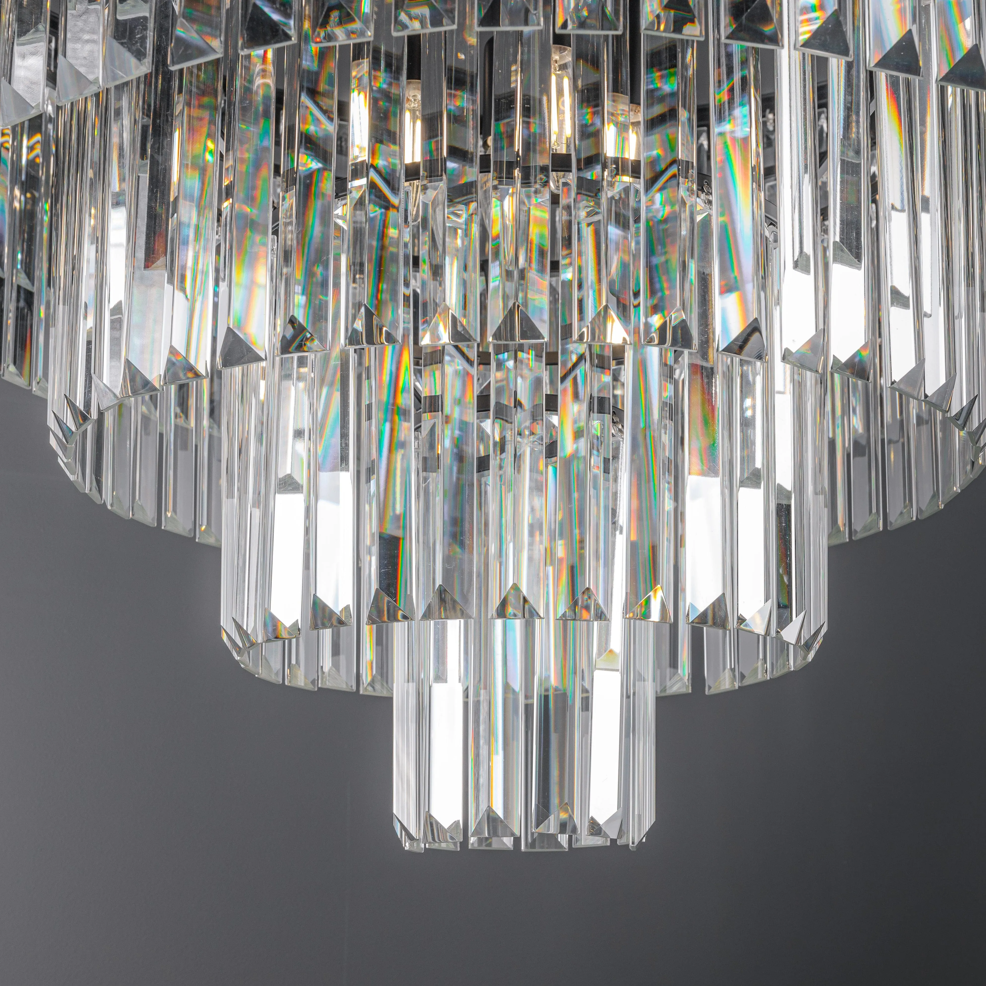 Washington Black 5 Tier Crystal Pendant Ceiling Light