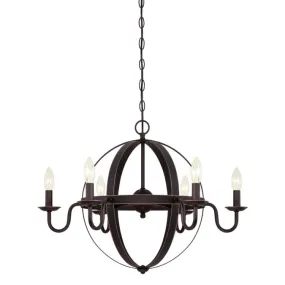 Westinghouse 6303300 6 Light Chandelier Oil Rubbed Bronze Finish with Highlights