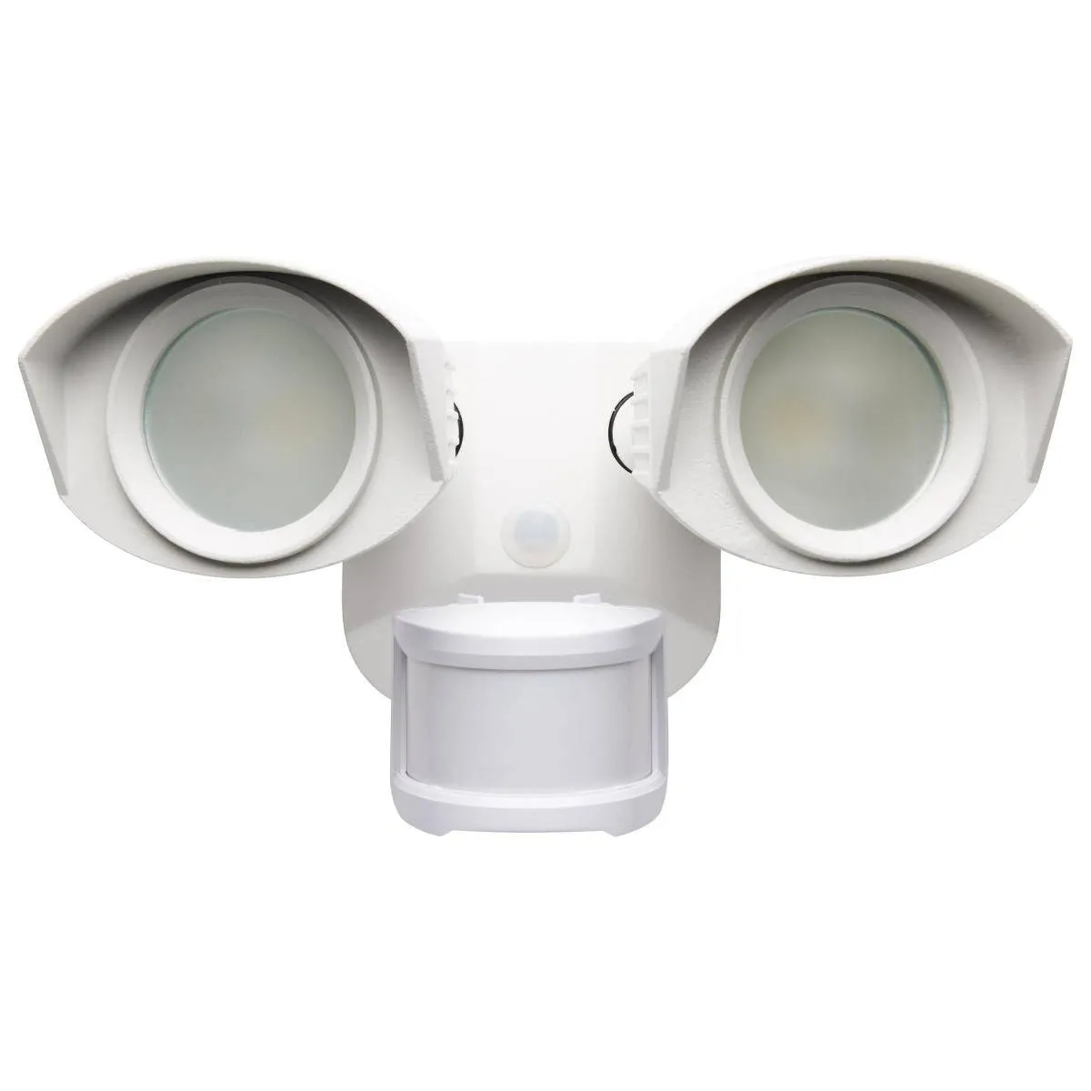 White LED Security Light - Dual Head - 4000K - with Motion Sensor - 120V