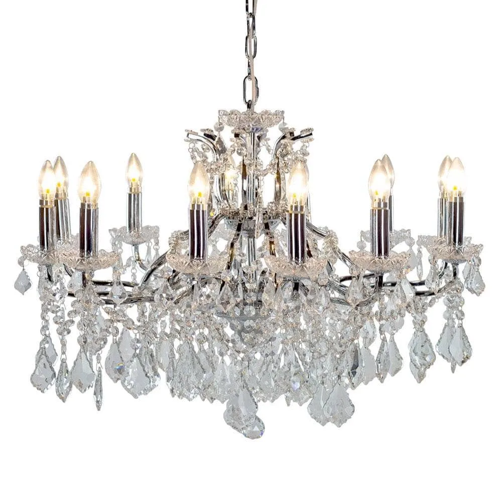 William Francis 12 Light Chrome Shallow Chandelier Ceiling Light