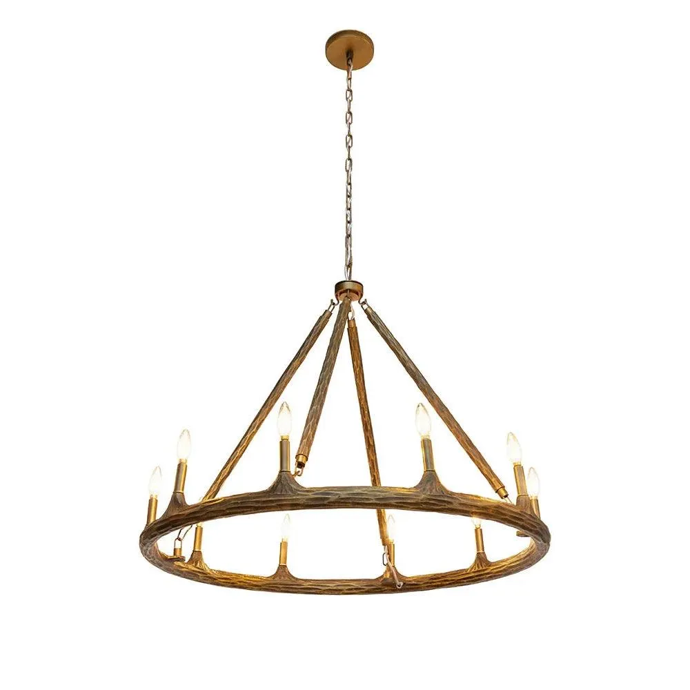 Wolfgang Chandelier Rustic Antique Brass Finish