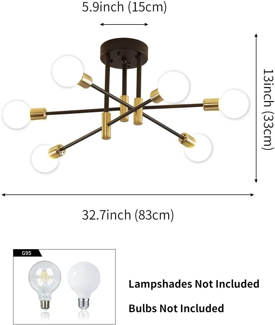 XC Dome - Modern Sputnik Ceiling Lights Fixture Nordic Semi Flush Mount