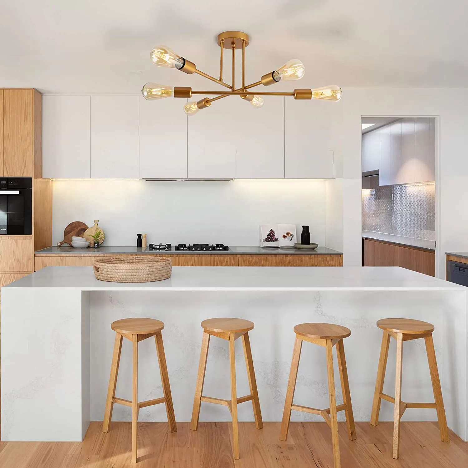 XC Dome - Modern Sputnik Ceiling Lights Fixture Nordic Semi Flush Mount