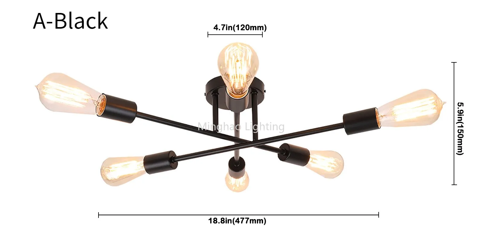 XC Dome - Modern Sputnik Ceiling Lights Fixture Nordic Semi Flush Mount