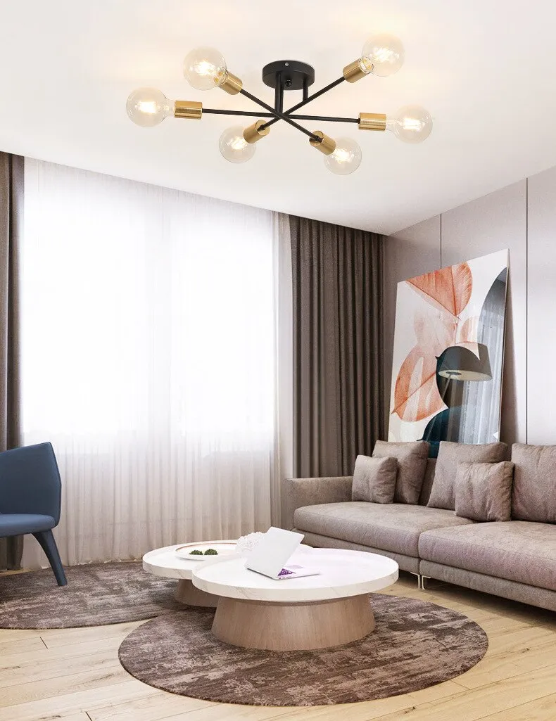 XC Dome - Modern Sputnik Ceiling Lights Fixture Nordic Semi Flush Mount