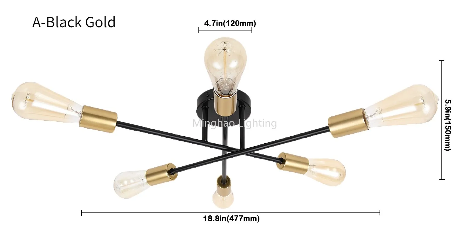 XC Dome - Modern Sputnik Ceiling Lights Fixture Nordic Semi Flush Mount