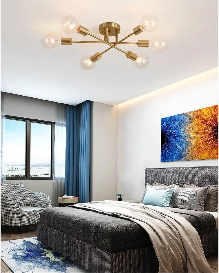 XC Dome - Modern Sputnik Ceiling Lights Fixture Nordic Semi Flush Mount