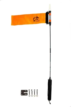 YakAttack VISICarbon Pro 360 Degree LED MightyMount and Hardware Kayak Fishing Visibility Flag, Orange (CPM MMH)