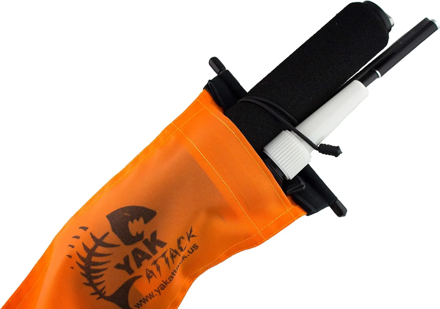 YakAttack VISICarbon Pro 360 Degree LED MightyMount and Hardware Kayak Fishing Visibility Flag, Orange (CPM MMH)