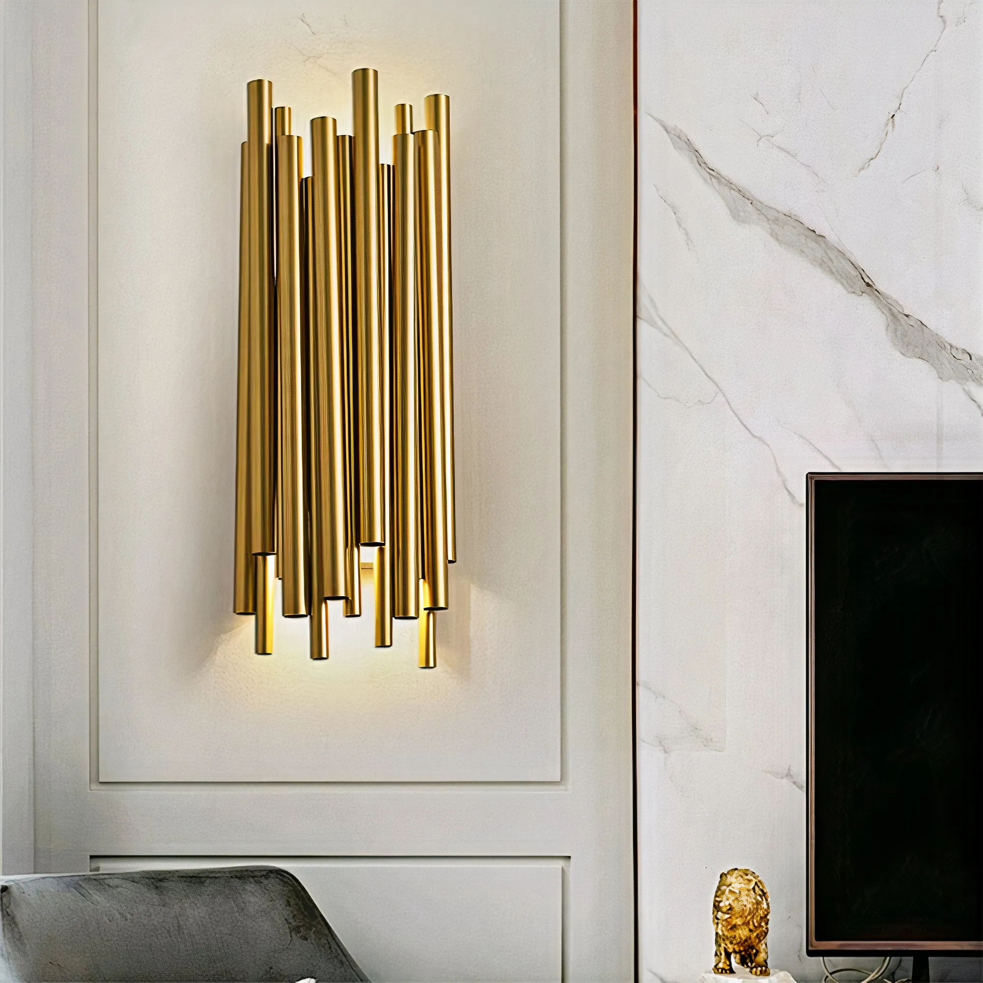 YLK Melis Gold Wall Sconce Lighting Polished Steel Luminaria Home Decoration