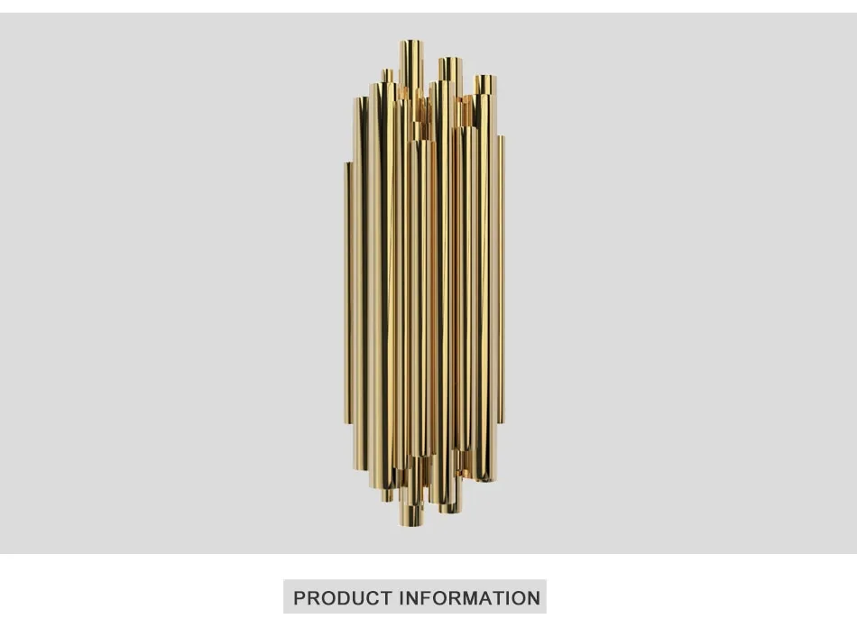 YLK Melis Gold Wall Sconce Lighting Polished Steel Luminaria Home Decoration