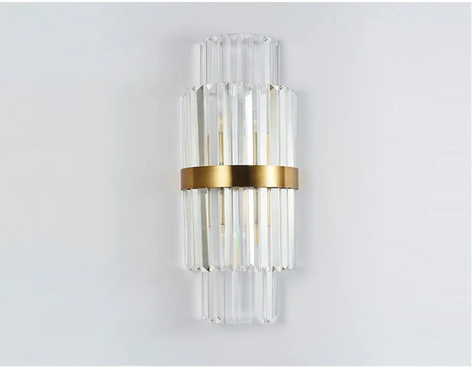 YLK Modern Crystal Gold Wall Lamps Bedside Loft Lights