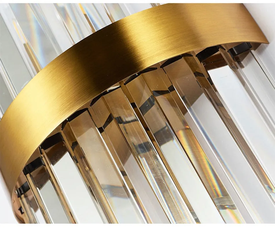 YLK Modern Crystal Gold Wall Lamps Bedside Loft Lights