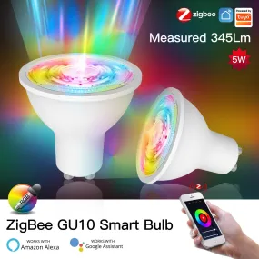 ZigBee GU10 Smart Sync Full Color LED Dimmable Party Light Bulbs RGBCCT 2200-6500K C W 5W