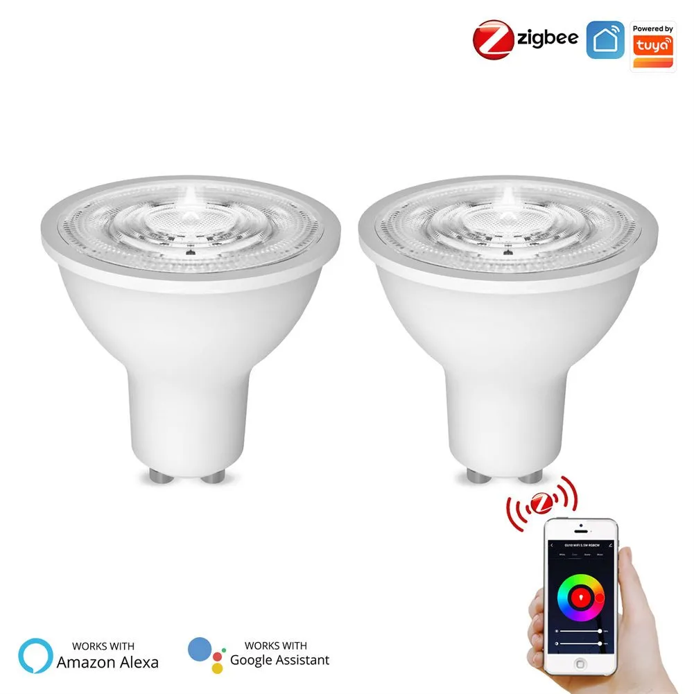 ZigBee GU10 Smart Sync Full Color LED Dimmable Party Light Bulbs RGBCCT 2200-6500K C W 5W
