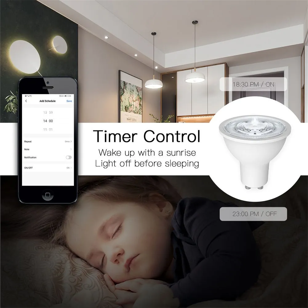 ZigBee GU10 Smart Sync Full Color LED Dimmable Party Light Bulbs RGBCCT 2200-6500K C W 5W